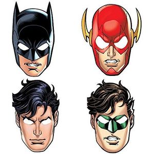 Unique Party 49971 - Justice League Party Maskers, Pack van 8