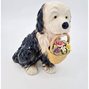 ABC Home Living Decoratieve figuur hond decoratieve figuur muziekdoos melodie porselein, meerkleurig, ca. 17 cm D x 11 cm B x 18 cm H