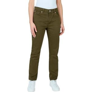 Pepe Jeans - PL204591YH3 - Taps Toelopende Jeans - Groen - Hoge Taille - Biologisch Katoen