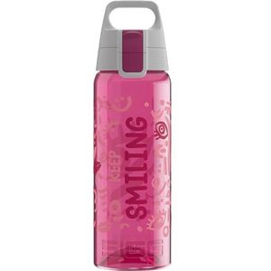 SIGG - Tritan drinkfles - Total Color One Keep Smiling - Geschikt voor koolzuurhoudende dranken - Vaatwasmachinebestendig - Lekvrij - Licht - BPA-vrij - Roze - 0.6L