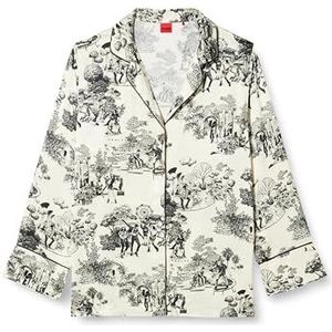 BOSS Joujou_Shirt voor dames, pyjama met lange mouwen, Open Miscellaneous965, L