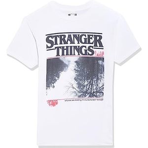 Stranger Things Mannen Upside foto T-shirt, Kleur: wit, M
