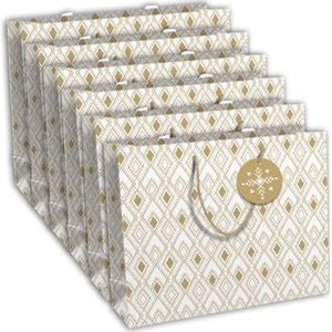 Clairefontaine 32451-6Cpack - 6 geschenkzakjes van kraftpapier bruin - Shopping formaat - 37,3 x 11,8 x 27,5 cm - 210 g - motief: Tanit - geschenkverpakking, ideaal voor: gezelschapsspellen, puzzels