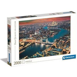 Clementoni Puzzel - London Aerial View 2000 Stukjes - Puzzel Voor Volwassenen 14-99 Jaar, Gemaakt In Italië 32082