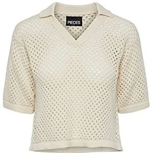 Bestseller A/S PCLAYA Poloshirt voor dames, 2/4 polo, wit smoke, maat L, wit smoke, L