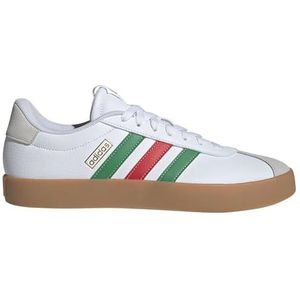 adidas Heren VL Court 3.0 Sneakers, Cloud White/Green/Red, 40 EU