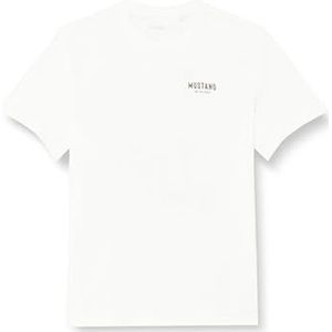 MUSTANG Heren Style Alex C Print T-shirt, Cloud Dancer 2020, XL