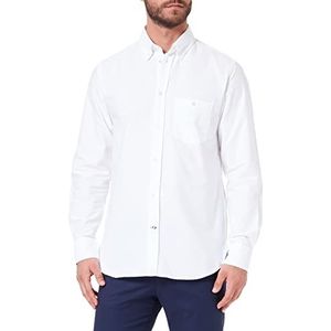 7 For All Mankind Heren Button Down Oxford Shirt, Wit, L