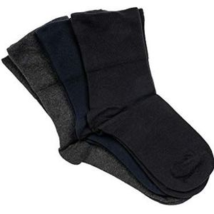belly cloud Uniseks sokken 3-pack met innovatieve zachte tailleband, zwart, antraciet, marine, 35/38 EU