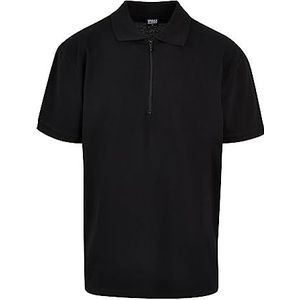 Urban Classics Heren Polo Shirt Oversized Zip Polo Black S, zwart, S