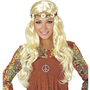 Blonde ""HIPPIE/MEDIEVAL WIG WITHDAISY HEADBAND"" in polybag -