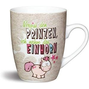 Nici Fancy Mugs mok vergeet de Prinzen, ich nem' das eenhoorn, porselein, roze, 10,5 x 12 x 8,5 cm