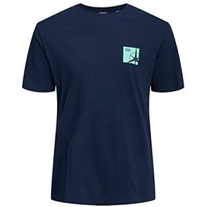JACK & JONES PLUS JCOFILO Summer Tee SS Crew Neck PLS T-shirt, Navy Blazer, 4XL, navy blazer, 4XL