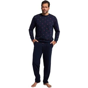 JP 1880 Heren grote maten grote maten Menswear L-8XL buikpyjama, tweedelig, lange mouwen, elastische zoom, lange broek, tot 8XL 800342, Imperial Navy, 5XL