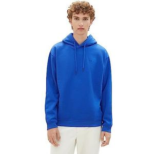 TOM TAILOR Denim Basic hoodie voor heren met geborduurd logo, 14531-glanzend koningsblauw, XXL