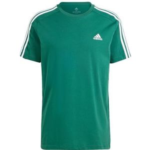 adidas Heren Essentials Single Jersey 3-strepen Tee T-shirt met korte mouwen, Collegiate Green, XL Short