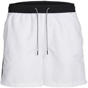 JPSTFIJI JJSWIM Zwart Tape LY SN, wit, L