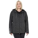 Ulla Popken - Fleece Jas - Antraciet - Met Capuchon