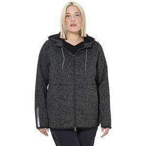 Ulla Popken - Fleece Jas - Antraciet - Met Capuchon