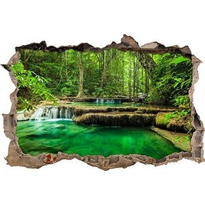 Pixxprint 3D_WD_S2504_62x42 adembenemende rivier in het regenbos wanddoorbraak 3D muurtattoo, vinyl, kleurrijk, 62 x 42 x 0,02 cm