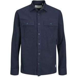 JACK & JONES Rddbrady Solid Overshirt voor heren, L/S Sn vrijetijdshemd, blauw (ombre blue), M