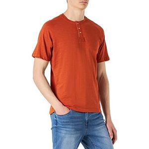 TOM TAILOR Uomini Henley T-shirt 1031627, 15095 - Dry Acorn Brown, XXS