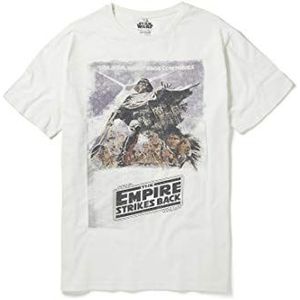 Recovered Star Wars Movie T-Shirt - Empire Strikes Back Poster - Wit - Officieel Gelicentieerd - Retro Vintage Stijl, Handbedrukt, Veelkleurig, XXL