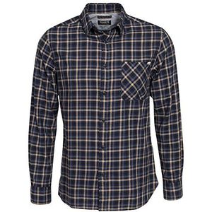 Jack and Jones Heren Portville One Regular Fit Button Down Casual Shirt met lange mouwen, Blauw (Donker marine), L