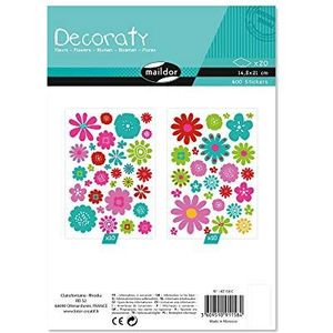 Maildor AE158C Verpakking (met 20 vellen stickers Decoraty in formaat DIN A5, 14, 8 x 21 cm, ideaal voor kinderen vanaf 2 jaar, bloemen), 1 verpakking