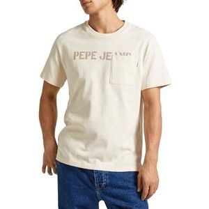 Pepe Jeans Cosby T-shirt voor heren, Beige (Ivoorwit), XXL