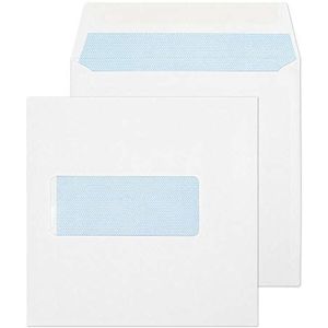 Purely Everyday enveloppen natte lijm met venster Vierkante enveloppen met venster 155 x 155 mm wit