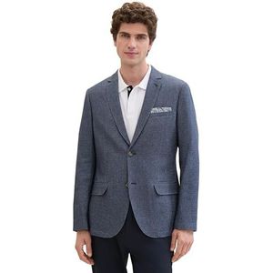 TOM TAILOR Casual herenblazer met reverskraag, 35648 - Blue Melange Structuur, 54