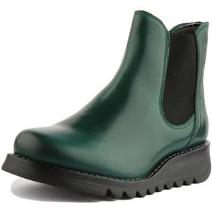 FLY London Salv Chelsea Boots voor dames, klaverblad groen zwart elastisch, 42 EU
