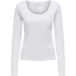 ONLCHOICE L/S 2-weg ovale hals topbox JRS, wit (bright white), S