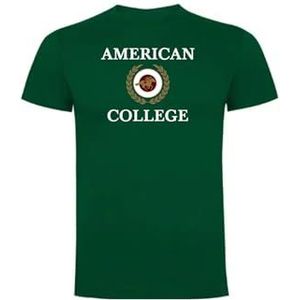 AMERICAN COLLEGE USA T-Shirts Sport Ademend Bedrukte Kleding Unisex Kinderen Jongens en Meisjes Casual Model ACTSW7 Donkergroen 10 Jaar, Groen, 10 Jaar