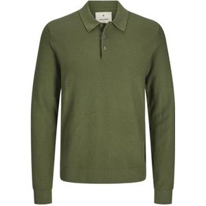 Jack & Jones JPRBLUSANDRI Knit Polo LS, cypress, L