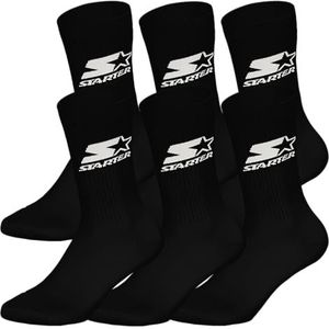 STARTER - Crew Sokken - Zwart - 6-pack