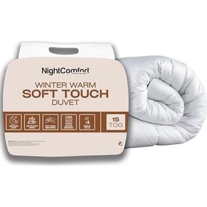 Soft Touch NightComfort Exclusief Winter Warm 15 TOG Dekbed - Luxe Microvezel Cover Gevuld met Anti Allergie Hollowfiber Eenpersoons Quilt voor Modern Beddengoed