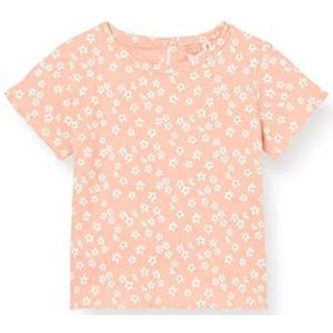 Koton Bloemen bedrukt T-shirt met korte mouwen voor babymeisjes, Roze Design (01F), Size: 6/9 meses