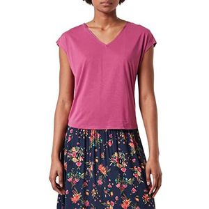 Vila Dames Vimodala Detail V-hals S/S Top/Su-Noos T-Shirt, Magenta Haze, M