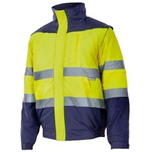 Velilla 161 - signaaljas (maat S) kleur marineblauw en geel fluorescerend