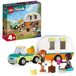 LEGO Friends Kampeervakantie Set met Caravan en Auto en Minipoppetjes- 41726