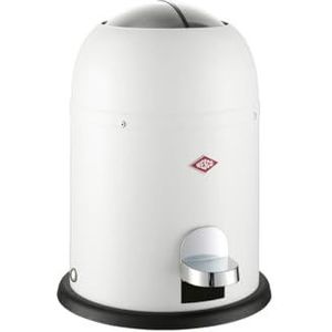 Wesco Mini Master cosmetica-emmer in de kleur mat wit, gepoedercoat plaatstaal, 6 liter volume, kunststof inzetstuk, voettrede