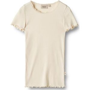 Wheat Unisex Rib Korte Mouw Katie-Meisjes-Ökotex Standaard T-shirt, Crème, 152 cm