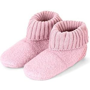 Sterntaler - Pantoffels - Paars - Vilt met Gebreide Omslag