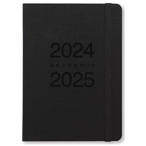 Letts of London Memo A6 academische 2024/2025 dag naar een pagina met afsprakendagboek - zwart