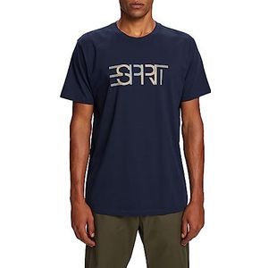 ESPRIT Heren 043EE2K304 T-shirt, 400/NAVY, S, 400/marineblauw, S