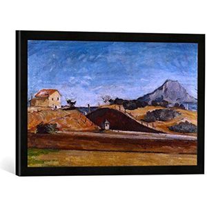Ingelijste foto van Paul Cézanne ""La tranchée ave la montagne Sainte-Victoire"", kunstdruk in hoogwaardige handgemaakte fotolijst, 60x40 cm, mat zwart
