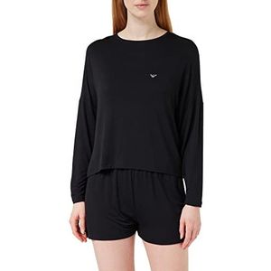 Emporio Armani Underwear Dames Fluid Viscose T-shirt, Zwart, S, zwart, S