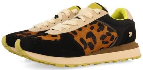 Gioseppo - Volney - Sneakers - Leopardprint - Limoen Accenten - Anatomische Binnenzool
